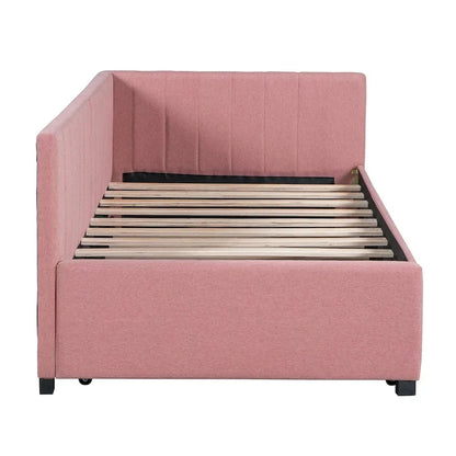Merax Twin Size Upholstered Daybed with Trundle