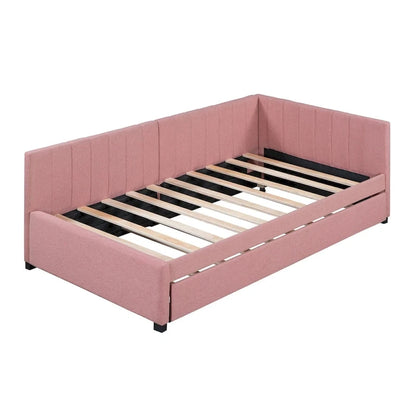 Merax Twin Size Upholstered Daybed with Trundle
