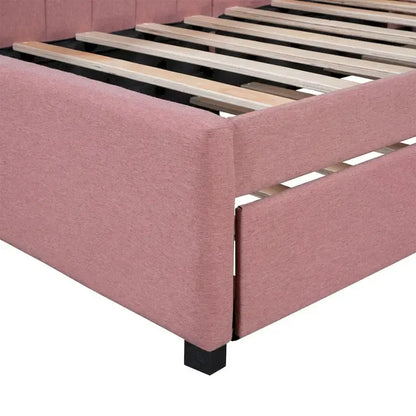 Merax Twin Size Upholstered Daybed with Trundle