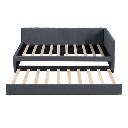 Merax Twin Size Upholstered Daybed with Trundle