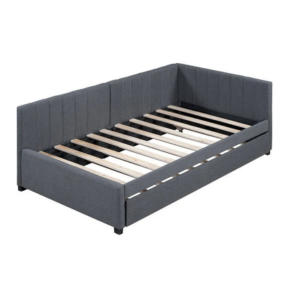 Merax Twin Size Upholstered Daybed with Trundle