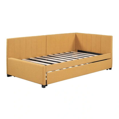 Merax Twin Size Upholstered Daybed with Trundle