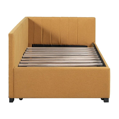 Merax Twin Size Upholstered Daybed with Trundle