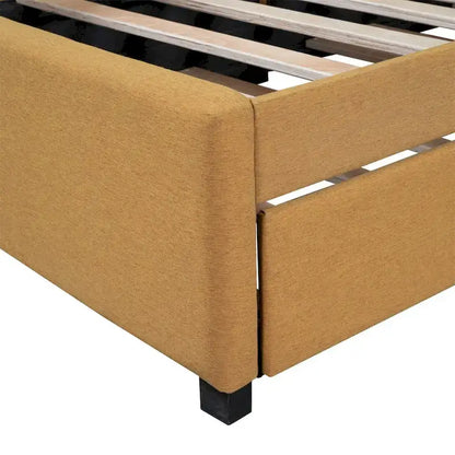 Merax Twin Size Upholstered Daybed with Trundle