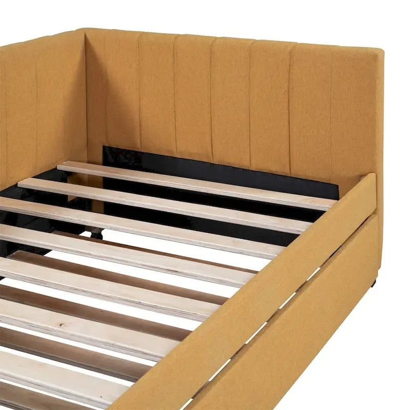 Merax Twin Size Upholstered Daybed with Trundle