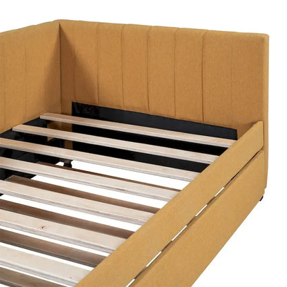 Merax Twin Size Upholstered Daybed with Trundle