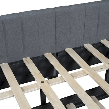 Full Size Upholstered Daybed with Trundle Sofa Bed Frame,Linen Fabric