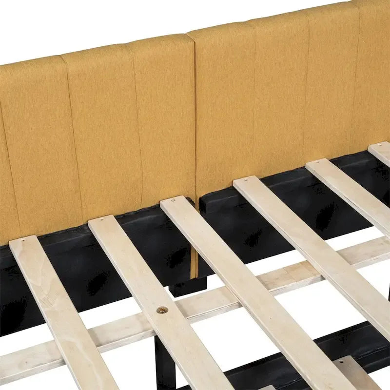 Full Size Upholstered Daybed with Trundle Sofa Bed Frame,Linen Fabric