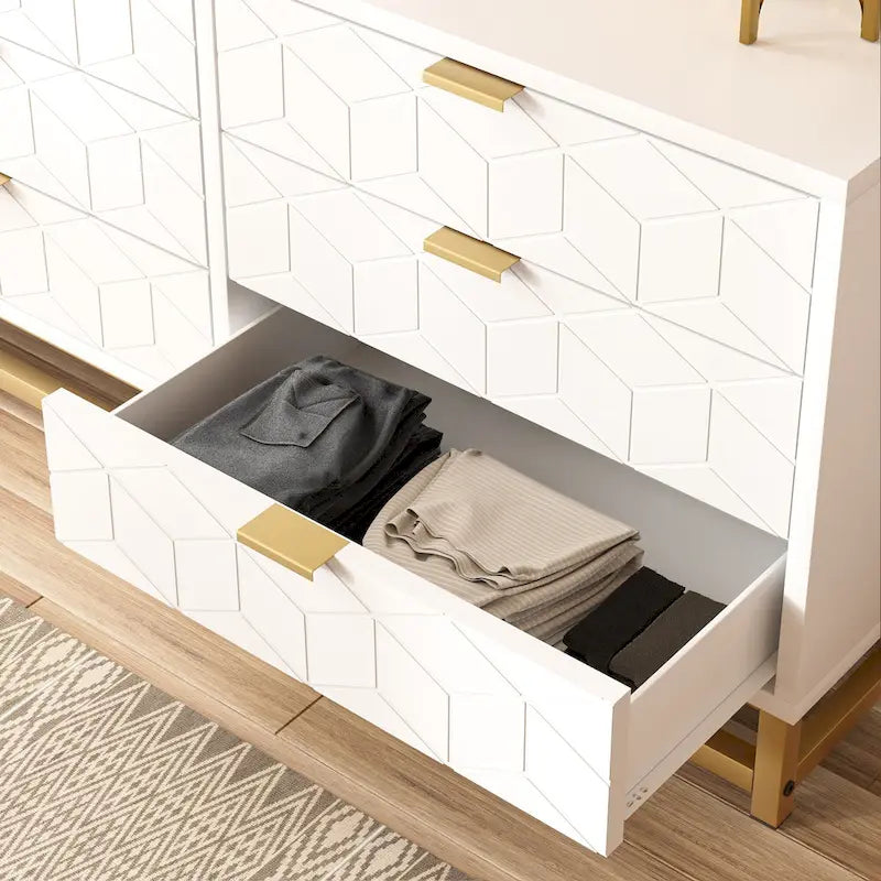 6 Drawer Dresser For Bedroom With Modern Style