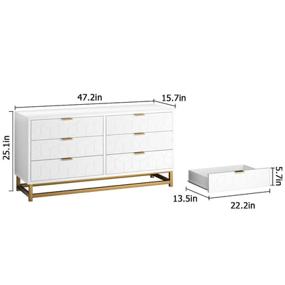 6 Drawer Dresser For Bedroom With Modern Style