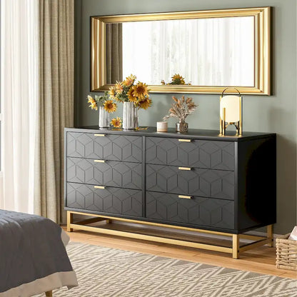 6 Drawer Dresser For Bedroom With Modern Style