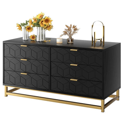 6 Drawer Dresser For Bedroom With Modern Style