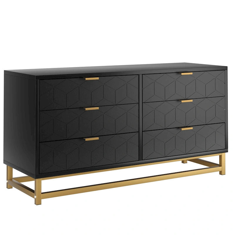 6 Drawer Dresser For Bedroom With Modern Style