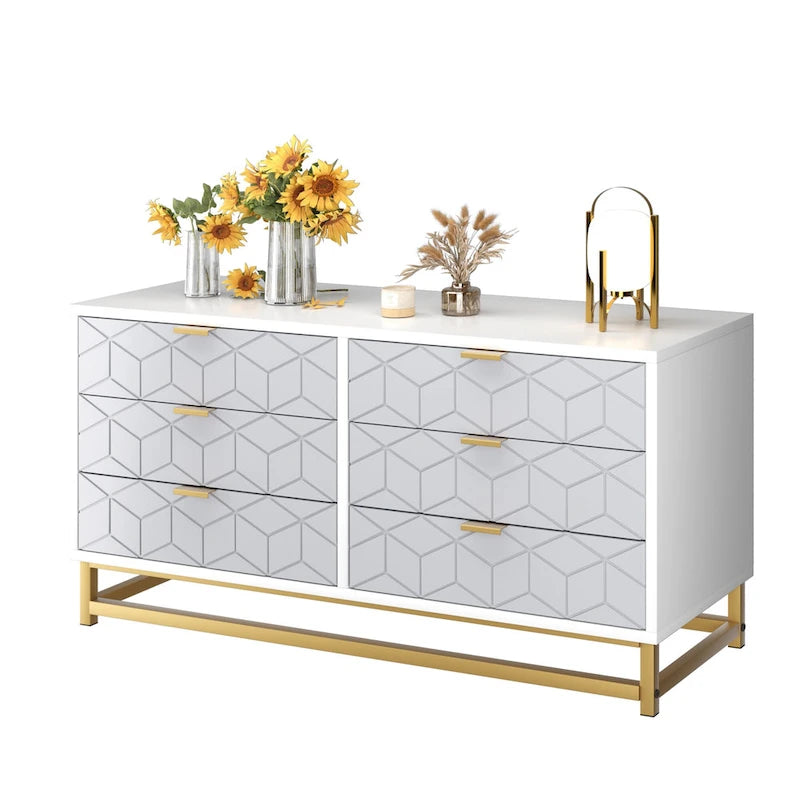 6 Drawer Dresser For Bedroom With Modern Style