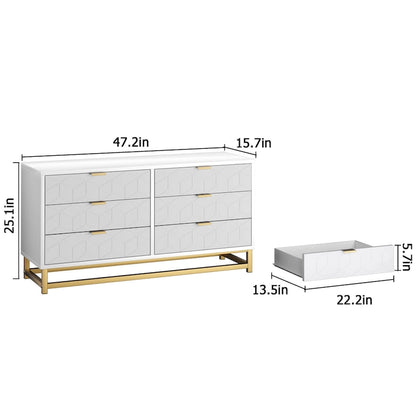 6 Drawer Dresser For Bedroom With Modern Style