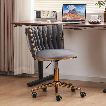 Velvet Desk Chair Vanity Chair for Makeup with Wheels Rolling Swivel Chair for Bedroom