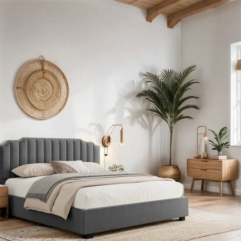 Queen Size Velvet Wood Frame Lift Up Platform Bed with Storage