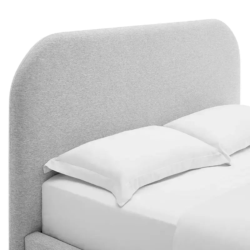 Keynote Upholstered Fabric Curved Full Platform Bed