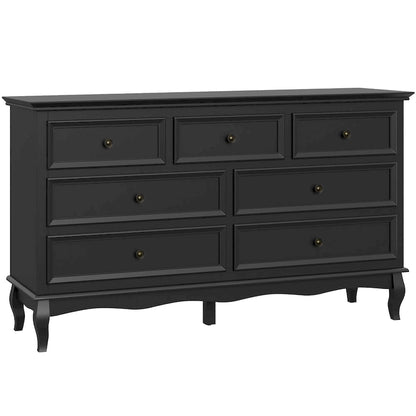 7 - Drawer Dresser with Solid Wood Legs and Painted Finish