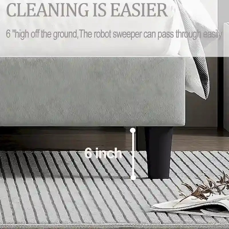 King Size Bed Frame with Headboard, Sturdy Platform Bed with Wooden Slats Support and No Box Spring