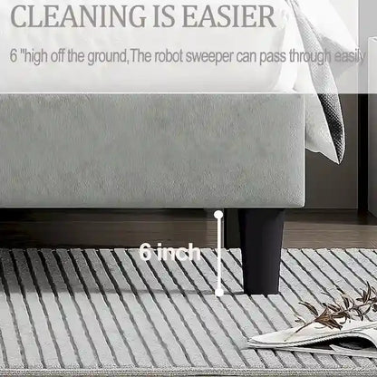 King Size Bed Frame with Headboard, Sturdy Platform Bed with Wooden Slats Support and No Box Spring