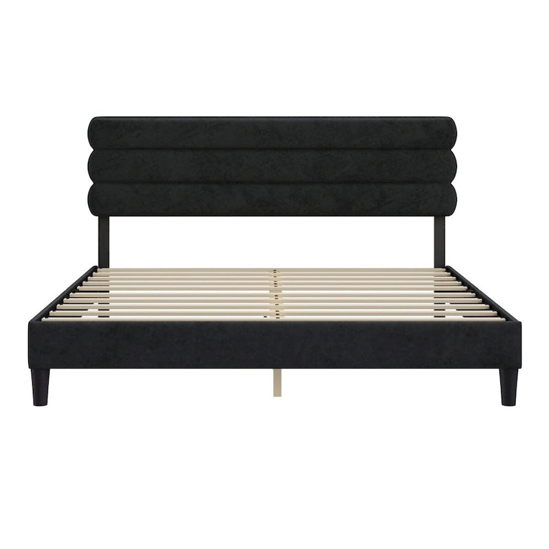 King Size Bed Frame with Headboard, Sturdy Platform Bed with Wooden Slats Support and No Box Spring