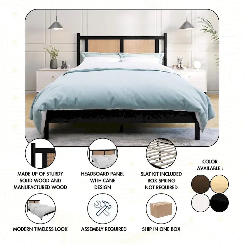 CraftPorch Transitional Wooden Platform Bed