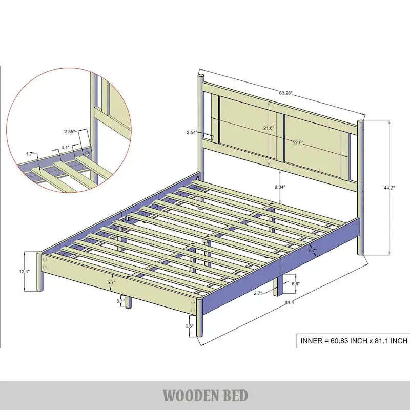 CraftPorch Transitional Wooden Platform Bed