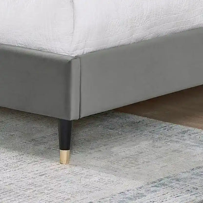 Velvet Wingback Platform Bed,Queen/King Size