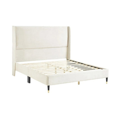 Velvet Wingback Platform Bed,Queen/King Size