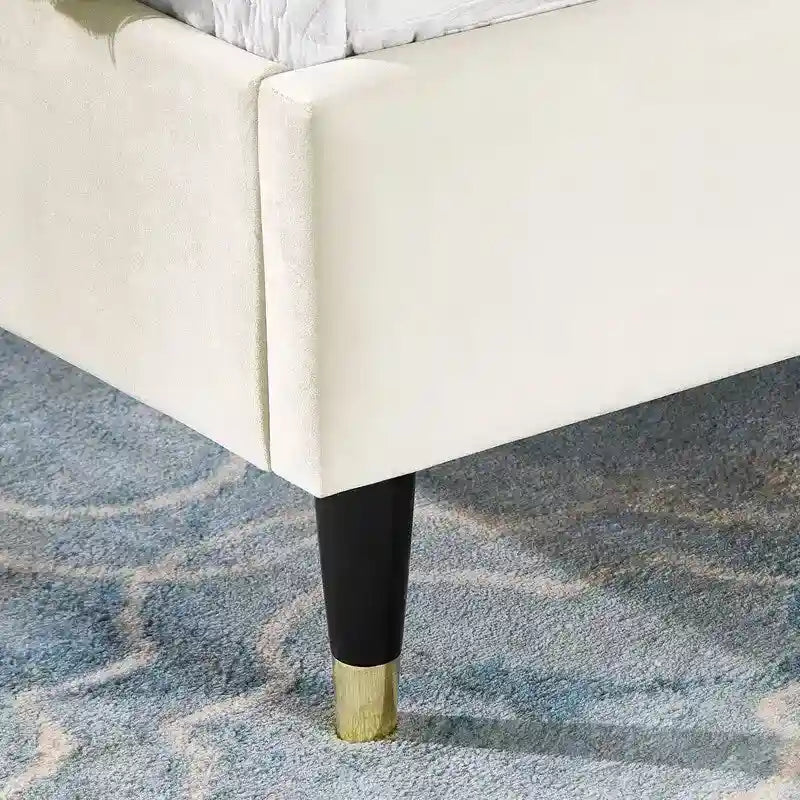 Velvet Wingback Platform Bed,Queen/King Size