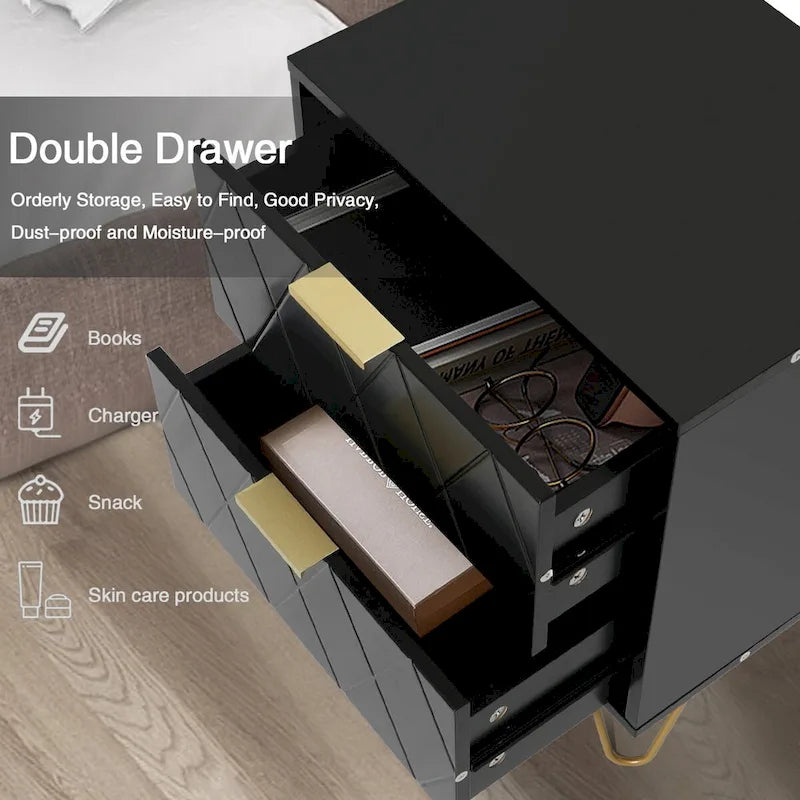 4 Drawer Dresser and Night Stand Sets for Bedroom Set of 2 & 4 Drawer Dresser Combo