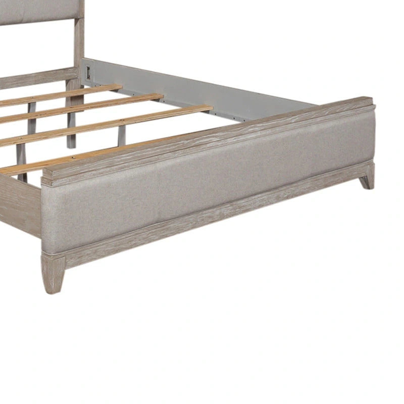 Belmar Washed Taupe & Silver Champagne King California Upholstered Bed
