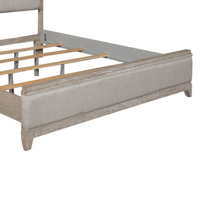 Belmar Washed Taupe & Silver Champagne King California Upholstered Bed