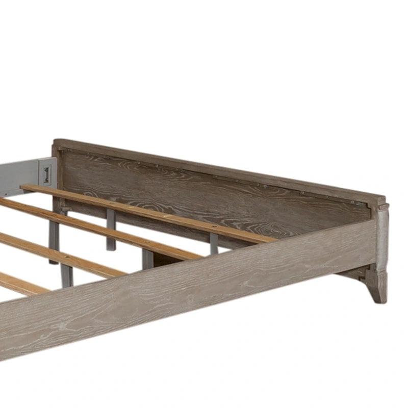 Belmar Washed Taupe & Silver Champagne King California Upholstered Bed