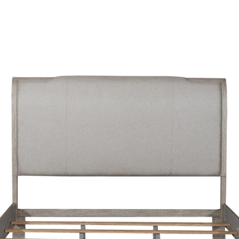 Belmar Washed Taupe & Silver Champagne King California Upholstered Bed