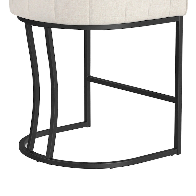 LUE BONA Modern 26.in Low Back Counter Height Barstool Barrel Set of 4 Bar Stools with Metal Frame
