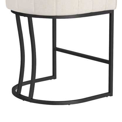 LUE BONA Modern 26.in Low Back Counter Height Barstool Barrel Set of 4 Bar Stools with Metal Frame