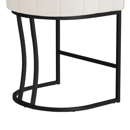 LUE BONA Modern 26.in Low Back Counter Height Barstool Barrel Set of 4 Bar Stools with Metal Frame