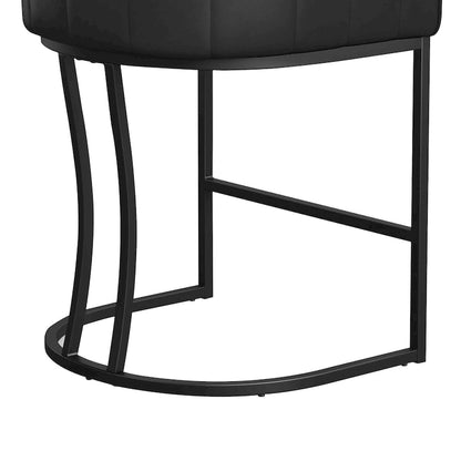 LUE BONA Modern 26.in Low Back Counter Height Barstool Barrel Set of 4 Bar Stools with Metal Frame