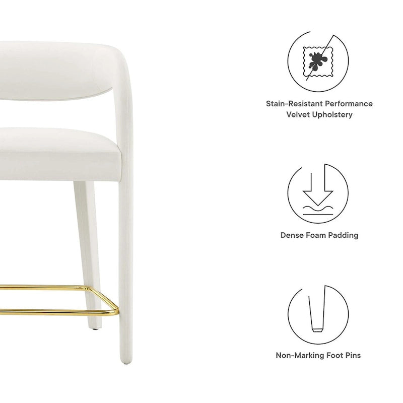 Pinnacle Performance Velvet Counter Stool Set of Two