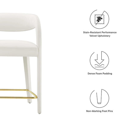 Pinnacle Performance Velvet Counter Stool Set of Two