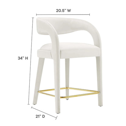 Pinnacle Performance Velvet Counter Stool Set of Two