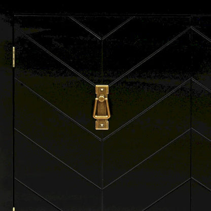 Modern Elegant Wooden Storage Cabinet with Antique Brass Coloured Metal Handles