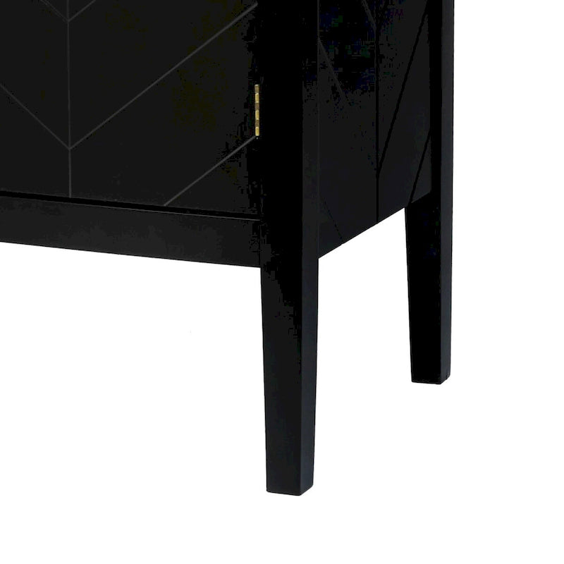 Modern Elegant Wooden Storage Cabinet with Antique Brass Coloured Metal Handles