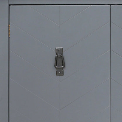 Modern Elegant Wooden Storage Cabinet with Antique Brass Coloured Metal Handles