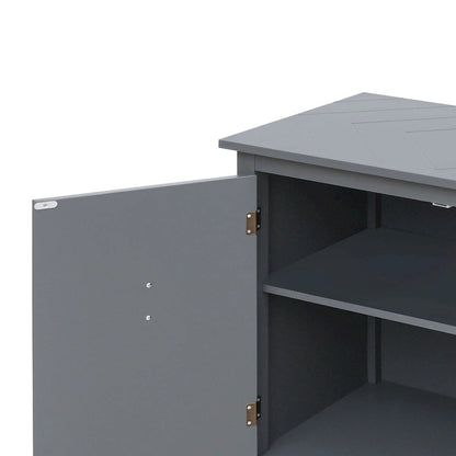 Modern Elegant Wooden Storage Cabinet with Antique Brass Coloured Metal Handles