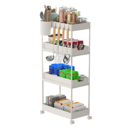 4-Tier Slim Rolling Pull-Out Storage Utility Cart with Wheels