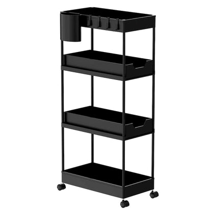 4-Tier Slim Rolling Pull-Out Storage Utility Cart with Wheels