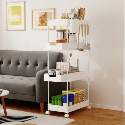 4-Tier Slim Rolling Pull-Out Storage Utility Cart with Wheels